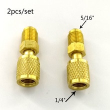 Adaptateurs de connexion de réfrigérant en laiton R32 R410A, 5/16 mâle vers adaptateur de climatisation femelle 1/4 SAE, 2 pièces