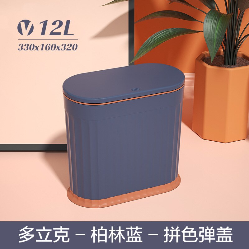 kitchen trash bin storage bins 12L garbage bin cute trash can kitchen trash can toilet paper basket with lid toilet paper basket: A
