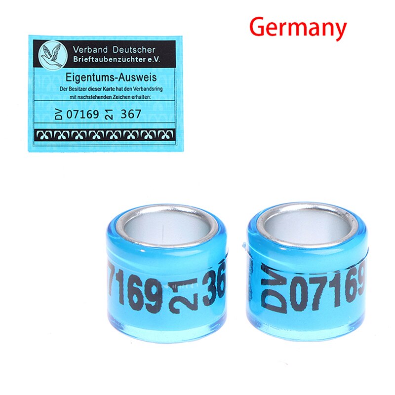 2einstellen Tauben Ringe Identifikation Ring Taube Fuß Ring mit zertifikat: Deutschland