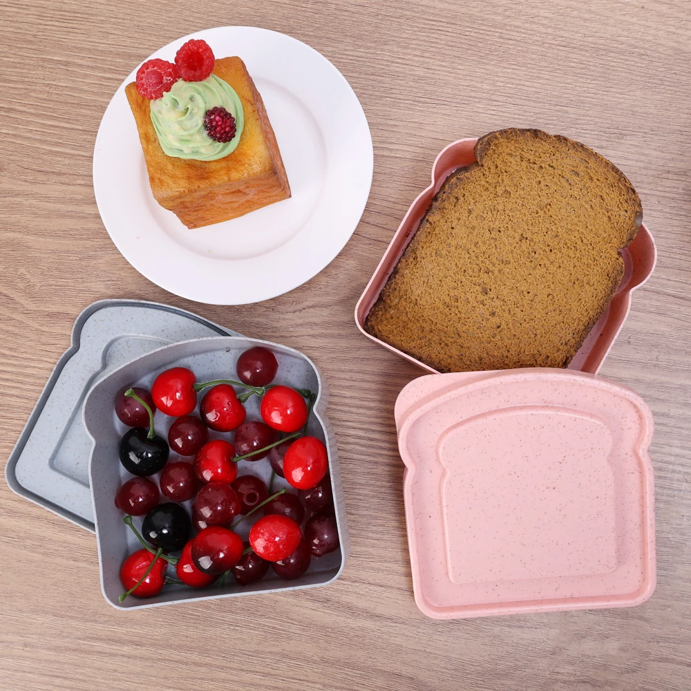 Bærbar madopbevaringskasse sandwichbeholder salat frugt snack opbevaringsboks med låg genanvendelig mikrobølgeovn madkasse sandwich etui