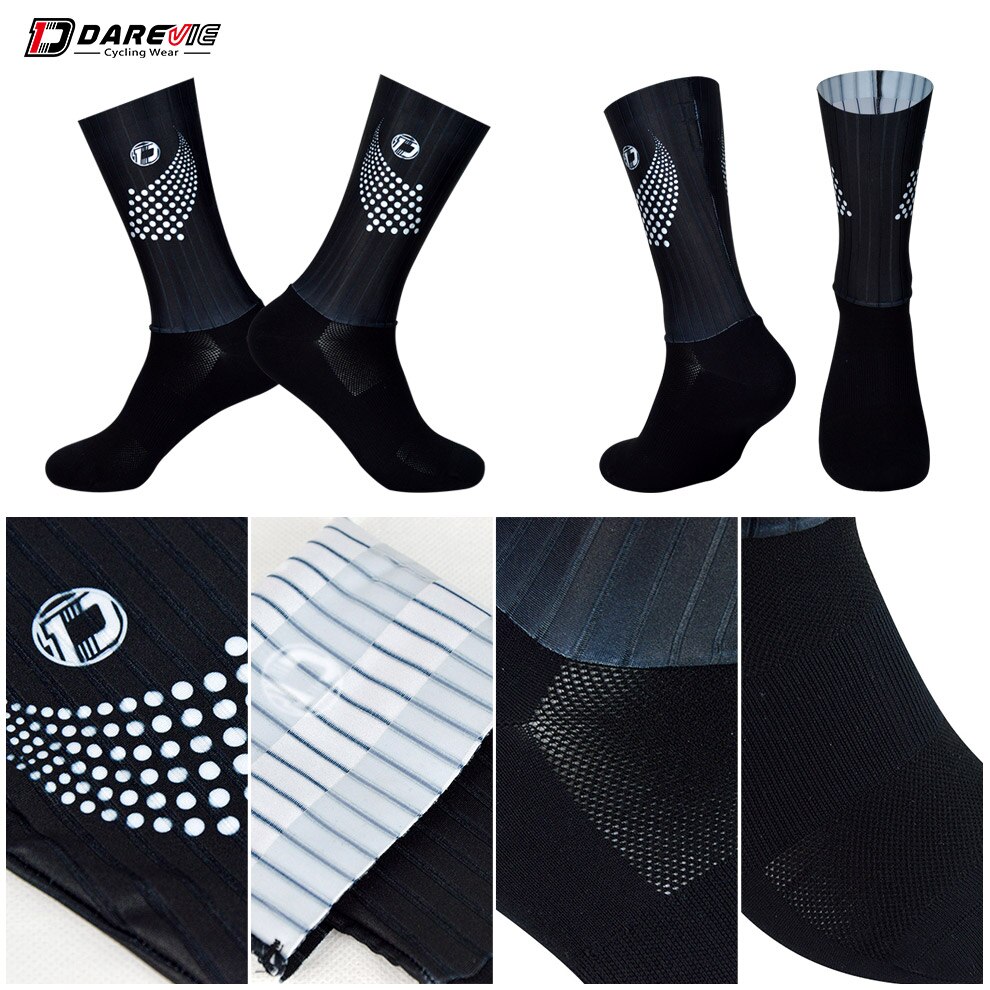 Fietssokken hoge snelheid aero racefietssokken dubbele gelstrips antislip fietssokken mtb race dames heren eu m maat cool dry
