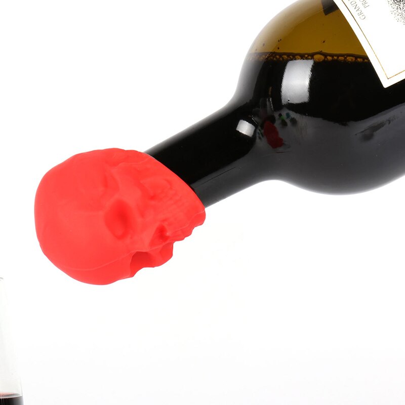 Wine Bottle Stopper Silicone Reusable Skull Shape Silicone Bottle Cork Keep Wine Fresh For Home Party XHC88