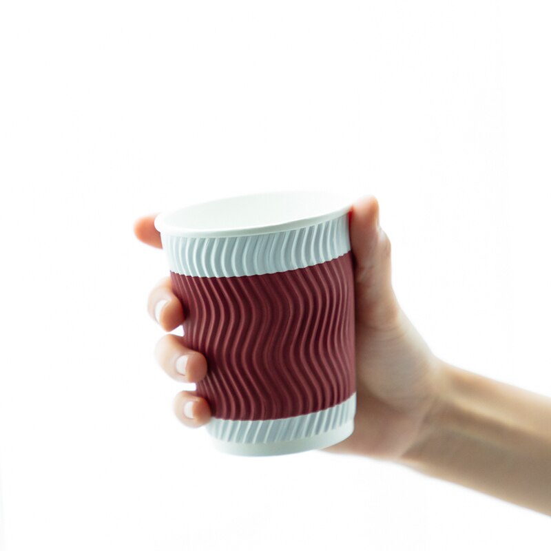 Kartonnen Beker 9 OZ Wegwerp Koffie Cup Dikke Kraft Anti Verwarming Hand Office Water Cup Party Favor 20 stks/partij