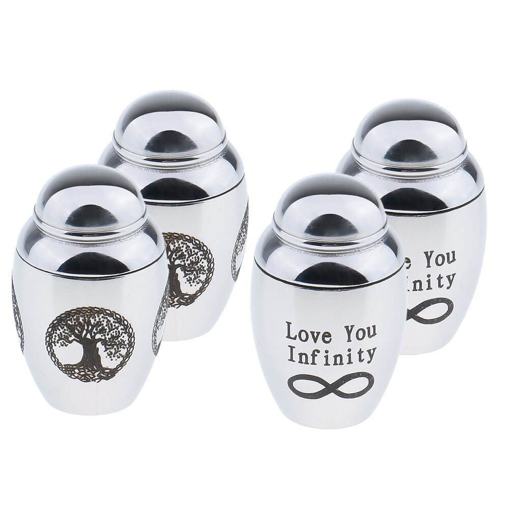 4pcs Waterproof Ashes Cremation Container Jar Memorial Keepsake Casket