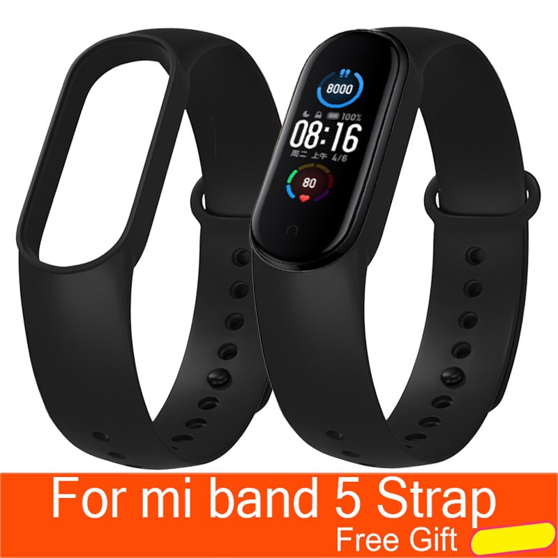 Mi Band 5 Wrist Strap for Xiaomi Mi Band 5 NFC Silicone Wristband Bracelet Mi5 Smart Watches Miband5 Accessories Sport Strap: black