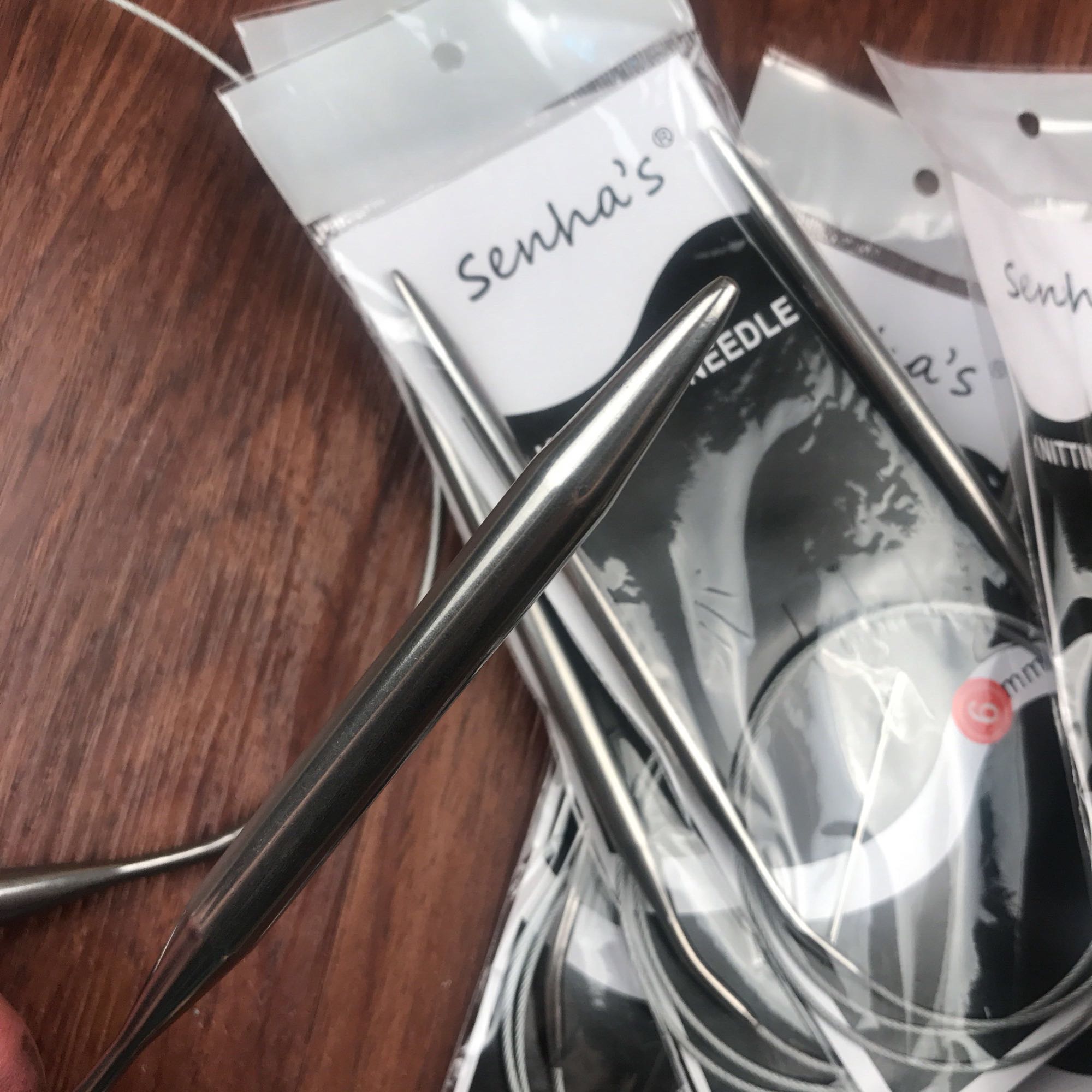 6.0mm-10.0mm Stainless Steel Circular knitting needles set 5PCS/Set 43.65.80.100.120CM knitting needles Crafts