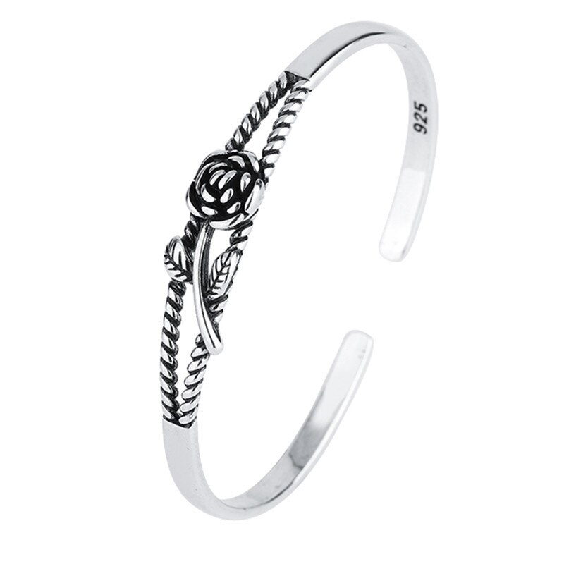 Mewanry 925 sterling silber armband für damen, sommertrend, vintage-charm, süße rose, party, thailändischer silberschmuck, geburtstag