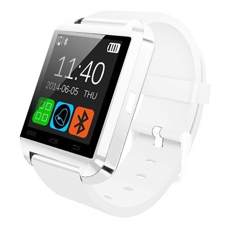Nouvelle montre intelligente horloge synchronisation notifiant Support Sim TF carte connectivité Bluetooth téléphone Android Smartwatch alliage bande intelligente: WHITE