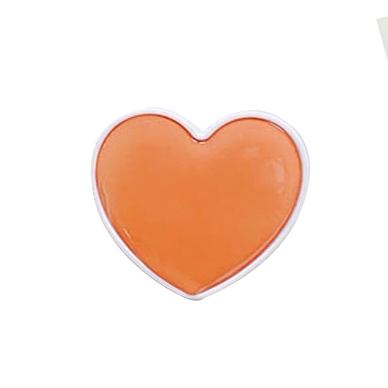 1pcs Pure Love heart shape epoxy glue mobile phone bracket Cute 3D Animal airbag Phone Expanding Stand Finger Holder: Orange