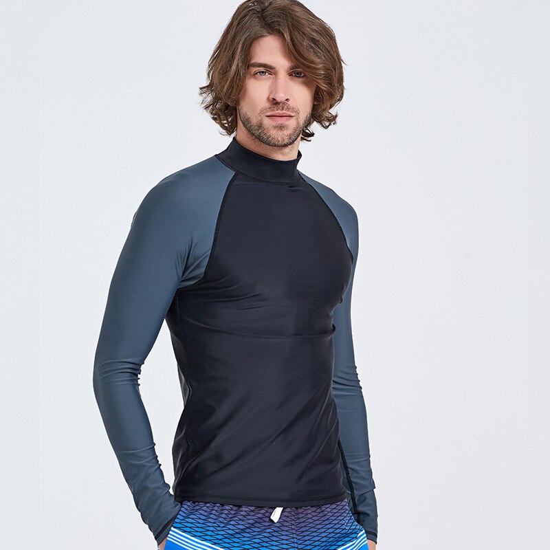 SBART Men Top Lycra Rashguards Long Sleeve Surf Swim Shirt UV Protection Water Sports Rash Guards Diving Swimsuits Plus Size 4XL