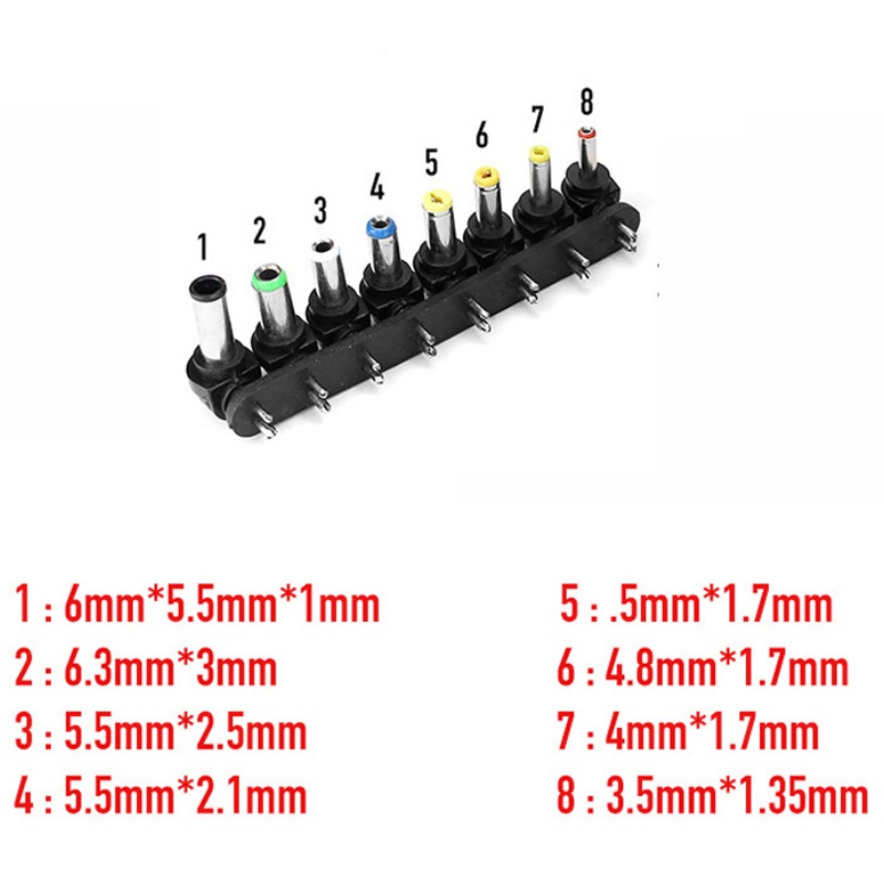 8/10/23PCS DC Power Adapter Connector Kit Male To Female 5.5x2.1mm Universal Jack Socket DC To Mirco USB Type C Plug Connector: MULTI