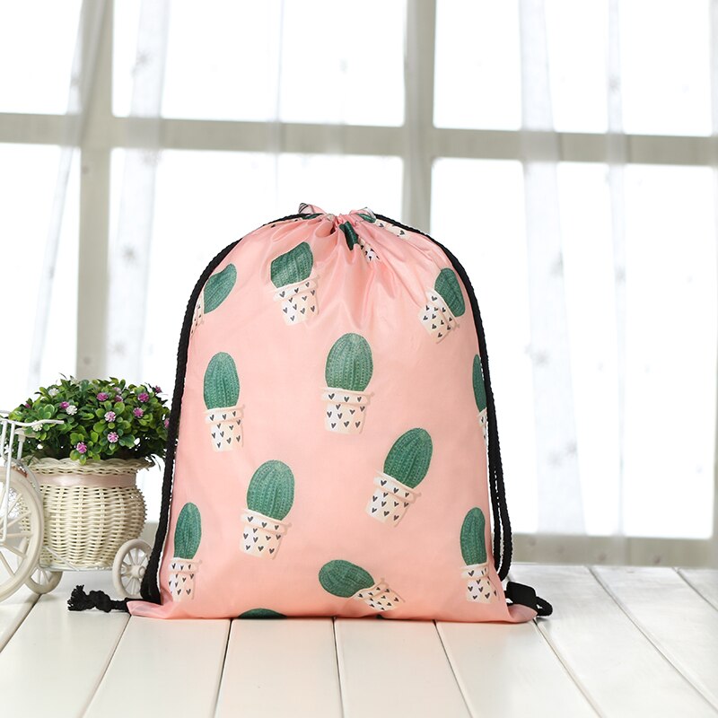 drawstring Backpack Women 3D printing travel knapsack men Casual bags unisex Women's shoulder drawstring Halloween bag: KS6-1-8