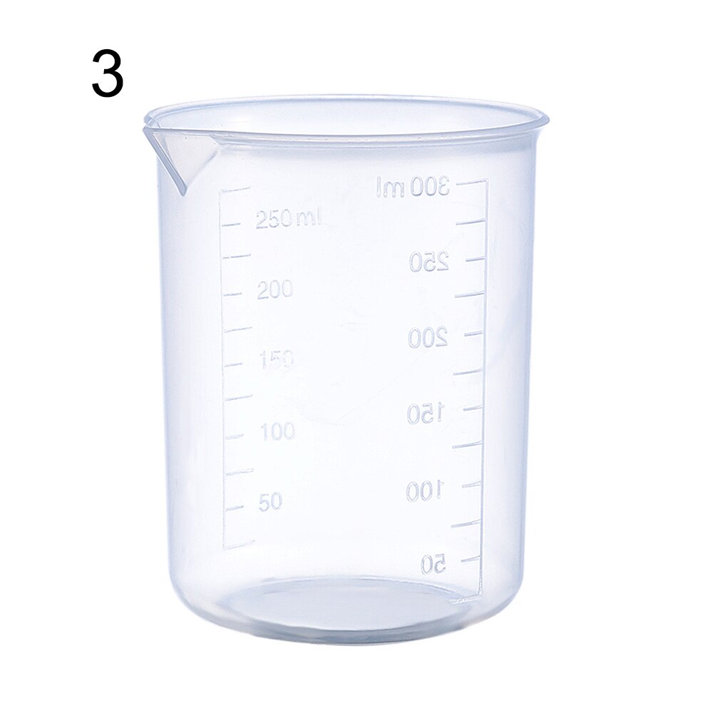 Transparent Plastic Measuring Cup Laboratory Beaker Graduated Jug Cup Kitchen Baking Cooking Supplies Measurement Container Tool: 250ml