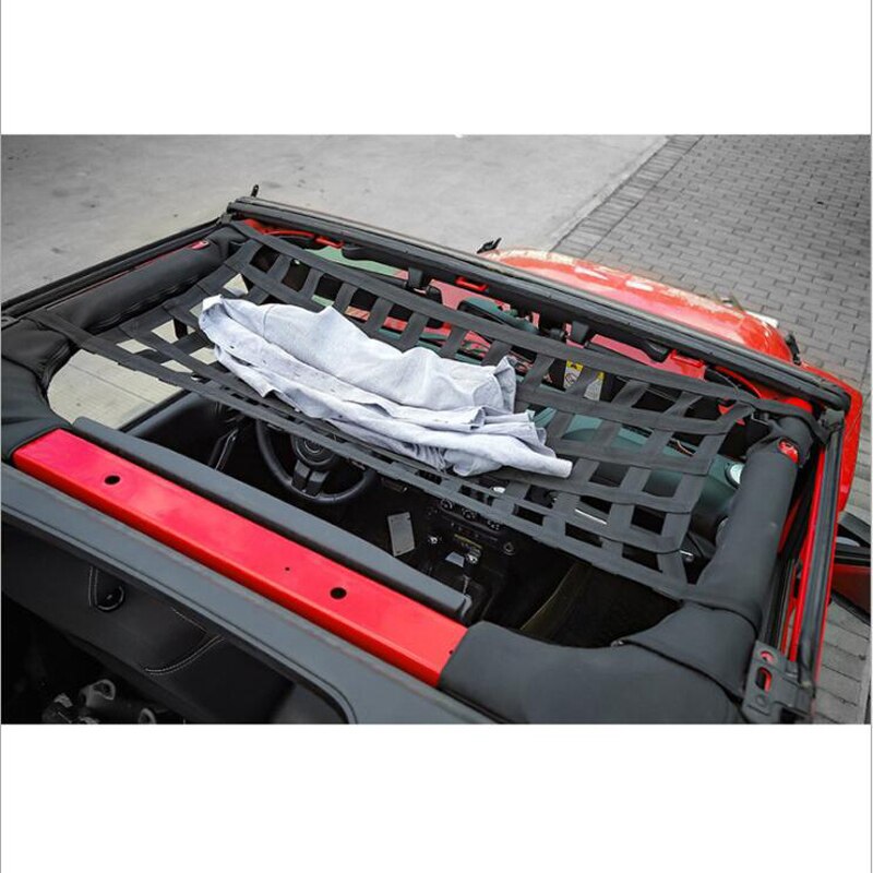 Suitable for Jeep Wrangler car roof storage net Yj Tj Jk Jku Jl Jlu 1987 Multifunctional mesh cargo net