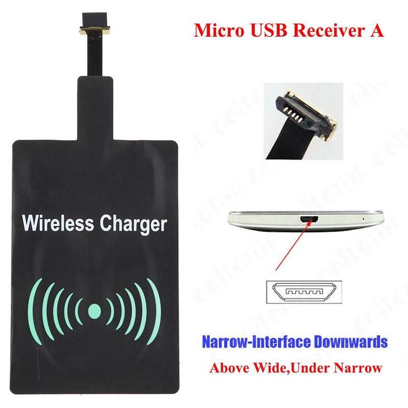 Wireless Qi Induction Charger Receiver Charging Adapter 7 IQ Dock huawei Pad For iphone 5 6 TypeC Connector Samsung USB Mic N2D8: Android ReceiverA