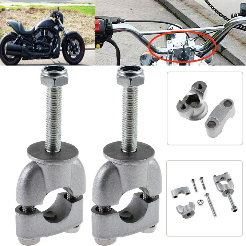 1Pair 7/8 inch Handlebar Risers Bar Kit Metal Mount Clamp for Motorcycle Handle Bar