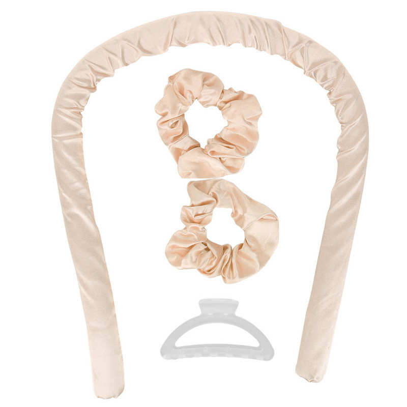 Heatless Curling Rod Headband No Heat Curls Ribbon Hair Rollers Sleeping Soft Headband Hair Curlers DIY Hair Styling Tool: Light Yellow