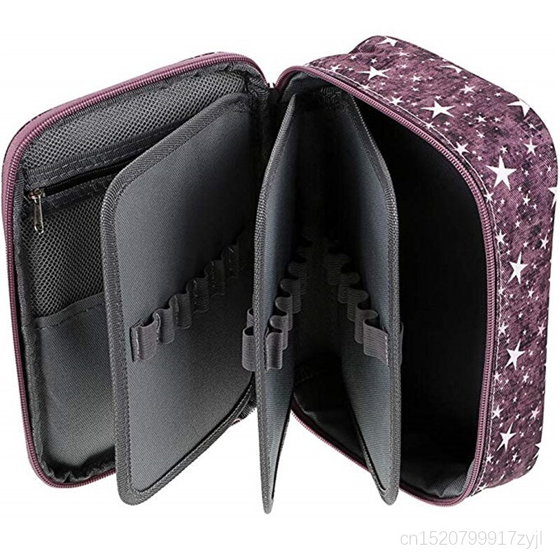 Shulaner 250 Slots Potlood Case Houder met 5 Multi-Layer Rits Grote Capaciteit Potlood Pouch Potlood Bag Briefpapier