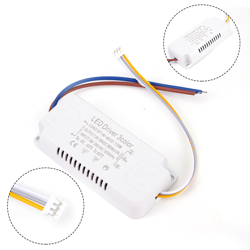 LED Driver 24W 40W 50W 60W 70W LED Power Supply Unit Lighting Transformers 3 Color Adapter For Lights DIY Panel Lamp 50-60HZ: WHITE