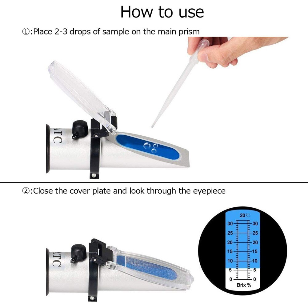 0-100% Handheld Salinometer Salinity Refractometer Meter With Non-slip Handle Salt Gauge Saltwater Test Tool 19.5cm