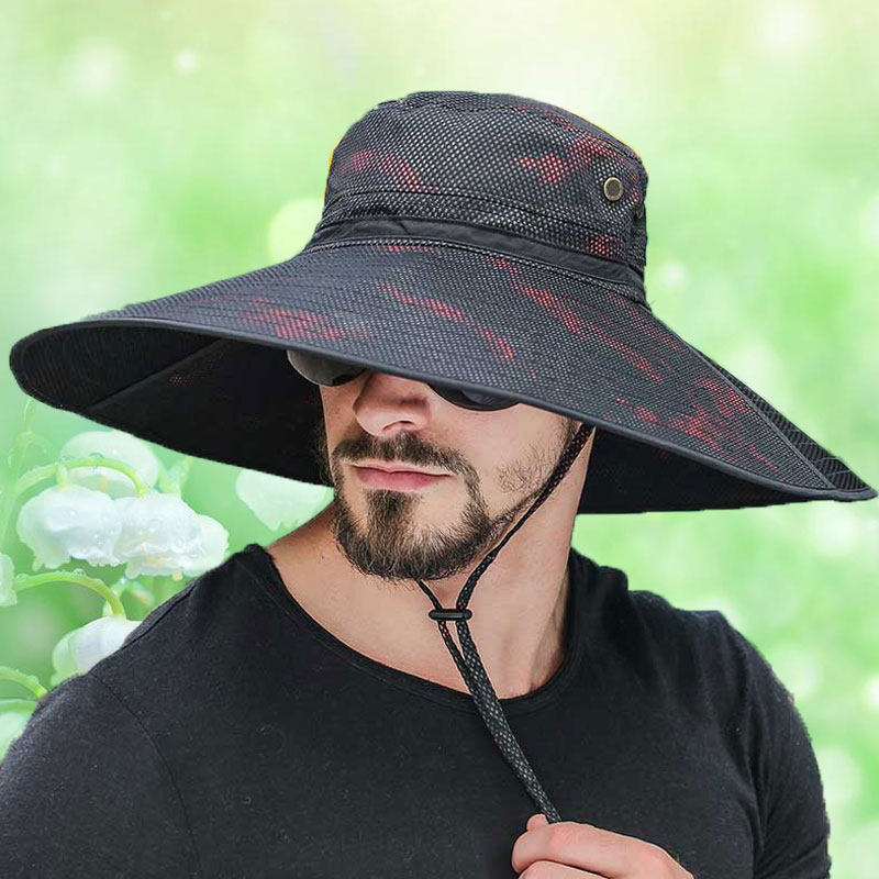 Summer Adjustable Fishing Hats for Men Sun Hat Uv Protection Fisherman Cap Outdoor Foldable Quick-Drying Tourism Unisex Wave Cap: B