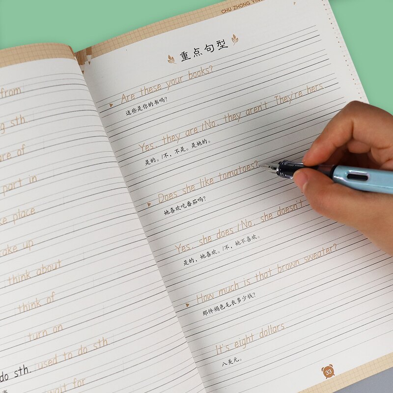 English Hand Writing Books Letters Copybook Improve for Junior High School Practice English Calligraphy Modian