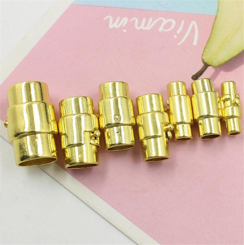 5pcs 3-10mm End Clasp Strong Magnetic Clasps Jewelry Clasps For Bracelet Leather Cord Bracelet Connectors For Jewelry Making: M / Gold