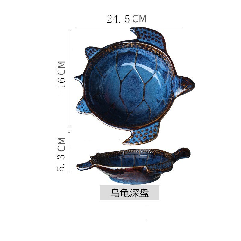 Onregelmatige Keramische Plaat Bloem Bladeren Coquilles Zeester Conch Vis Vorm Decoratieve Servies Diner Platen Gerechten Servies: sea turtle plate