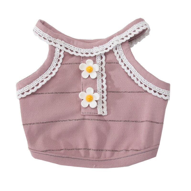 Chien été mince fleur respirant petit fronde chat coréen gilet mignon chat petit chien vêtements pour animaux de compagnie