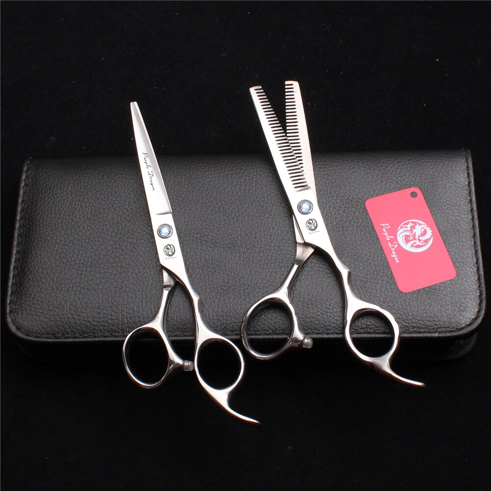 6 Inch 17Cm 440C Paarse Draak Dunner Schaar Snijden Schaar Kapper & #39S Schaar Dubbele Tanden Professionele haar Schaar