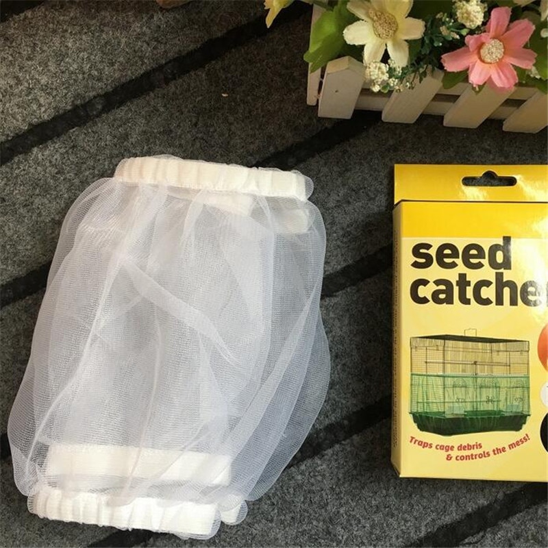 Easy Cleaning Bird Cage Covers Mesh Seed Catcher Guard Bird Cage Net Shell Skirt Dust-proof Airy Mesh Parrot Cage Cover 2 Sizes