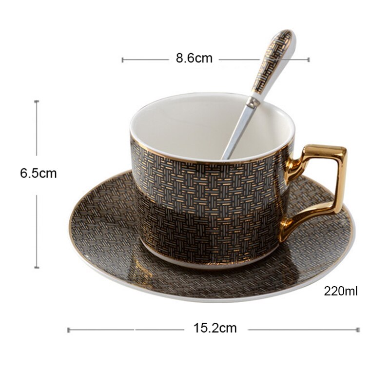Classic European Bone China Coffee Cups And Saucers Gold Handle Tableware Coffee Plates Dishes Afternoon Tea Set Home Kitchen