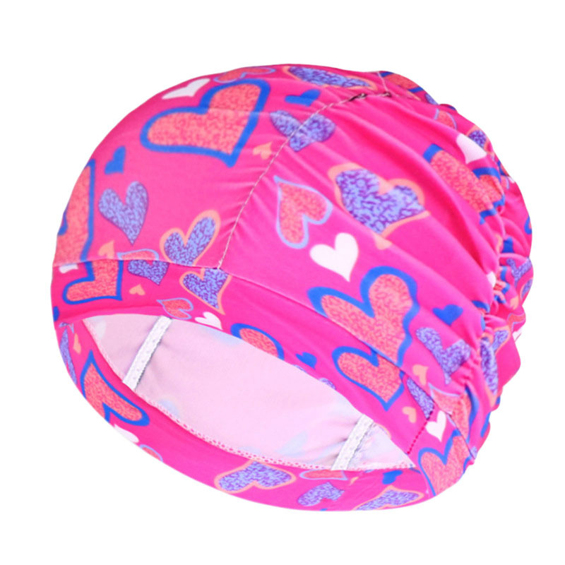 Gorro de baño de nailon elástico para mujer y niña, gorro de baño de pelo largo, drapeado elástico, tamaño libre, turbante deportivo para piscina: Naranja