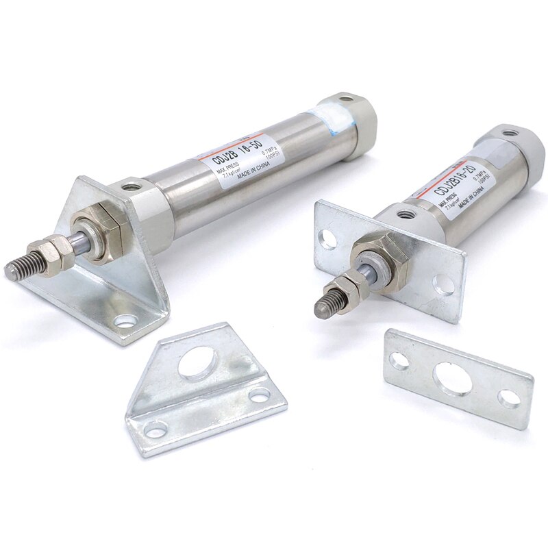 1pc cdj 2b type mini pneumatisk sylinder dobbeltvirkende enkel stang 10/12/16mm kjedelig 10 ~ 150mm takts luftsylinder cdj 2 b 10 cdj 2 b 16
