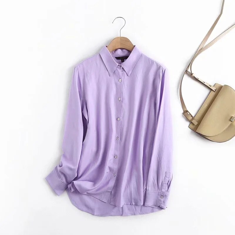 Verwelkte engelse kantoordame, eenvoudige katoenen linnen effen blouse, dames blusas mujer de moda, losse blouse, dames tops en blouse: S