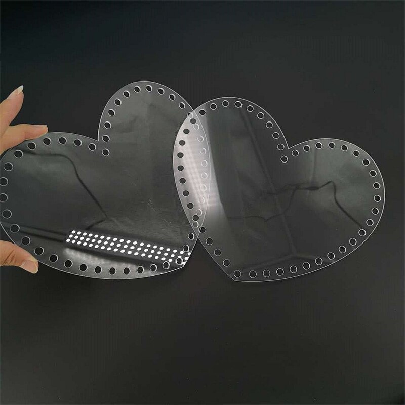 2PCS Heart-shaped Transparent Acrylic Board Knitted Bag Accessories Handmade DIY Crochet Bag Materials Supplies shoulder bag DIY