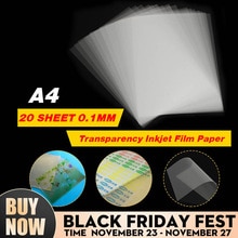 20 ark screentryk gennemsigtighed inkjet film papir pcb print stencil inkjet film bevarer blæktykkelsen 0.12mm