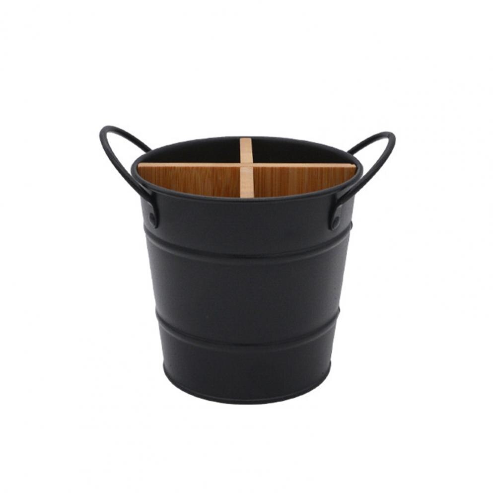 Soporte de utensilios de cocina Retro, gran capacidad, de acero inoxidable, 4 rejillas, cuchara, tenedor, palillos, organizador de cocina