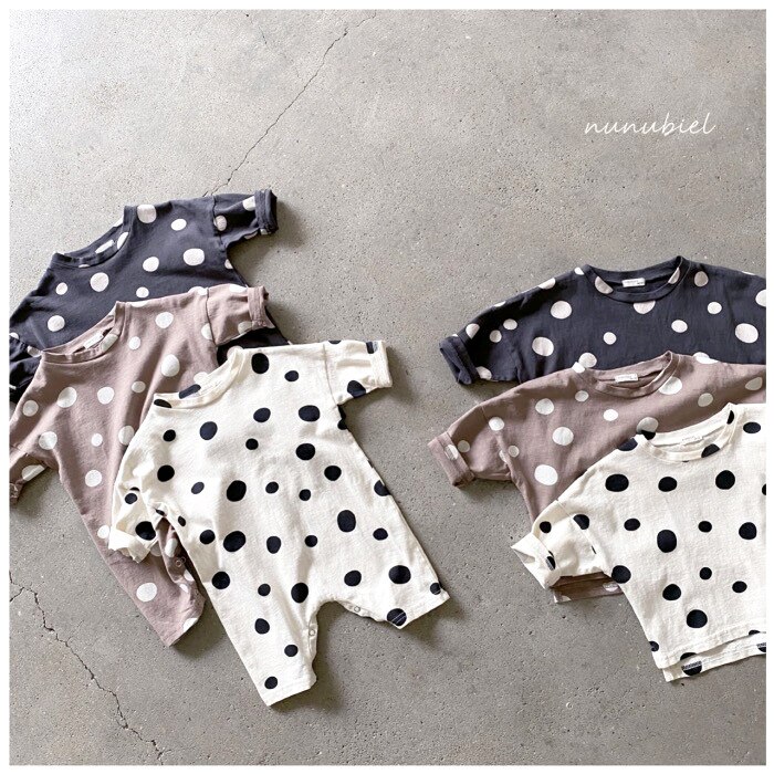 2022 autunno Baby New Born Polka Dot T-shirt abbigliamento bambino ragazzi e ragazze semplici top in cotone Casual per bambini Tees 0-3 anni