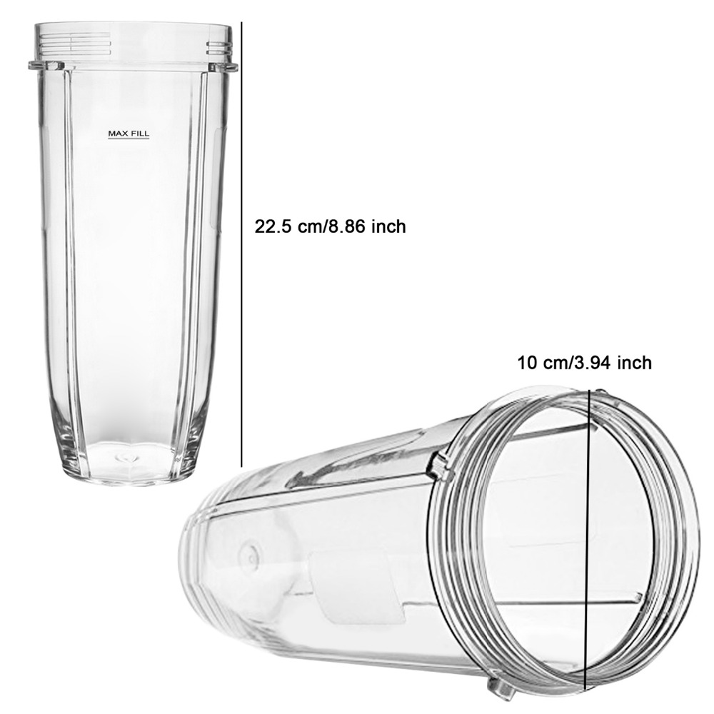 Behogar 32oz gennemsigtig plastik erstatningskopdel tilbehør til nutri ninja 900w 1000w blender juicer