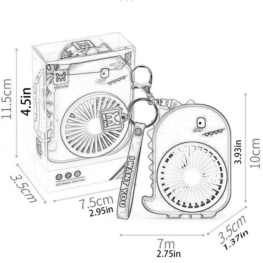 Draagbare Handheld Dinosaurus Fan Bevochtigen Handheld Licht Kleine Slaapzaal Luie Student Netto Cover Fan Anti Skid Platform