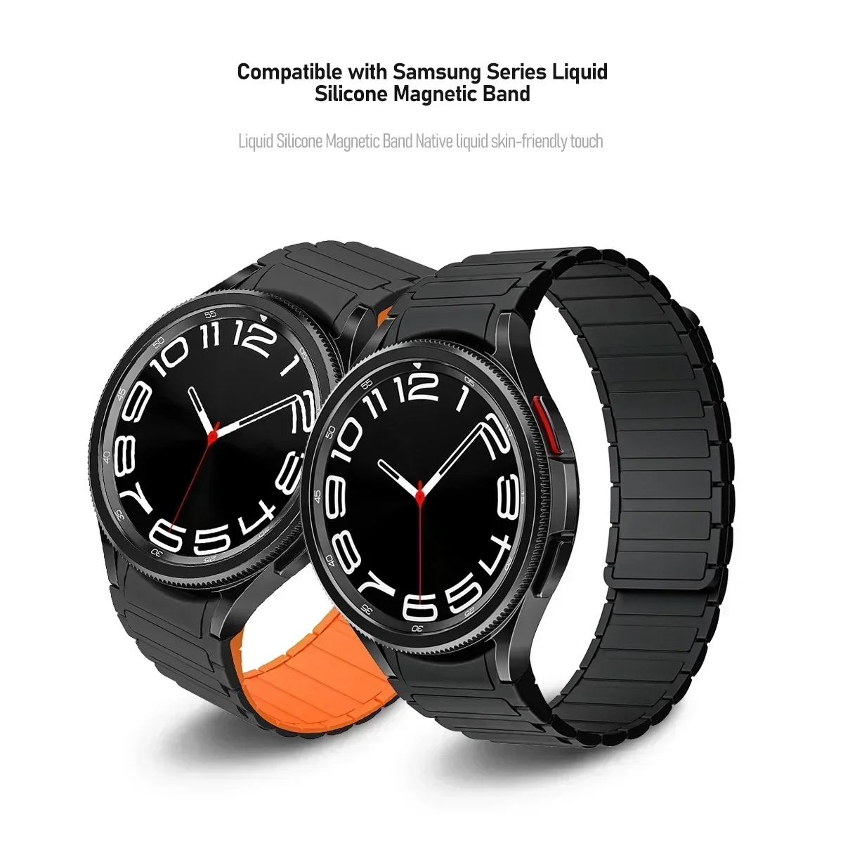 20 mm Silikon-Magnetarmband für Samsung Uhr Galaxis4 6 klassisch 43 mm 47 mm 42 46 mm 6 5 4 44 40 mm Keine Lückenarmband 5Profi 45 mm Armbinde