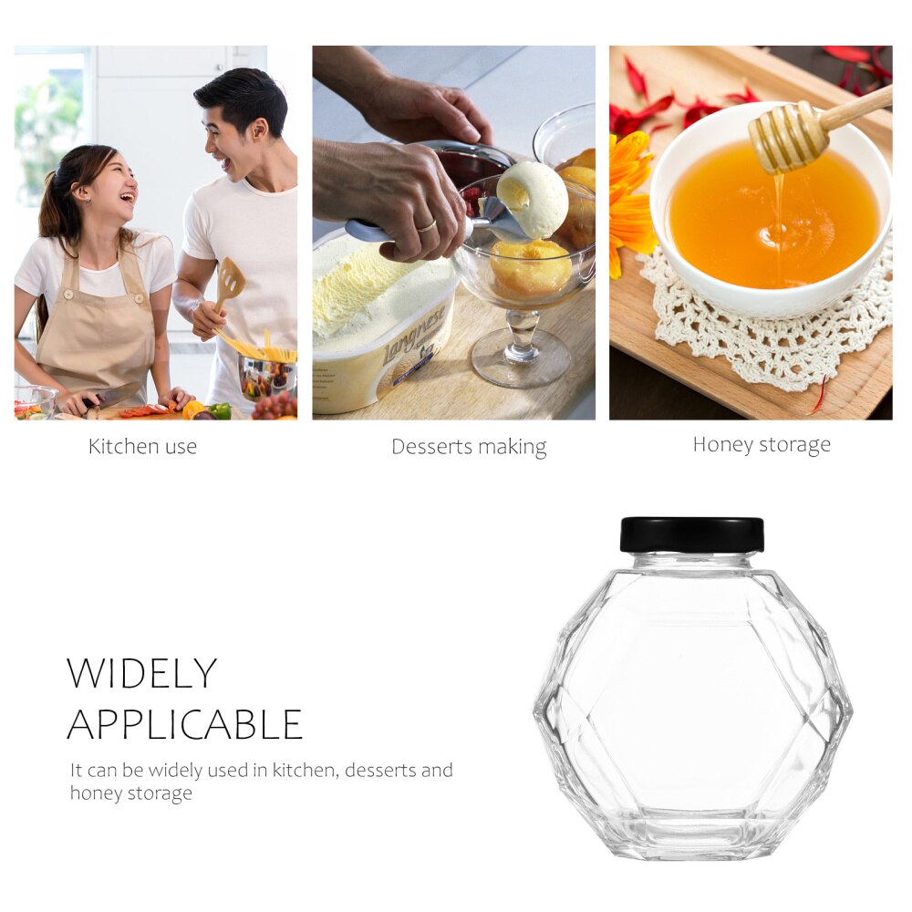 4 pièces D'étanchéité Miel Bocal En Verre Pot de Miel Miel Pot Clair Transparent Pot de Miel