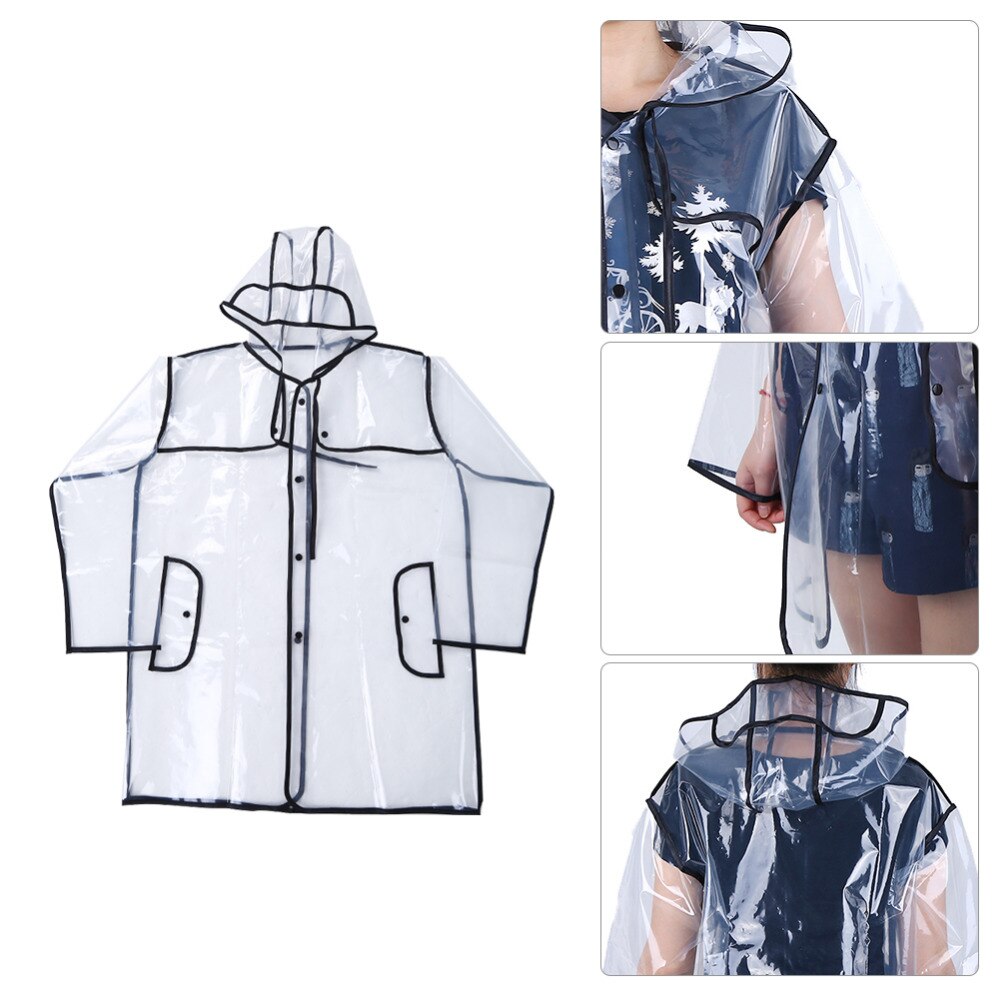 Stijlvolle Duurzaam Pvc Transparante Regenjas Vinyl Waterdichte Regenjas Outdoor Reizen Track Hooded Poncho Regenjas Dames Regenjas