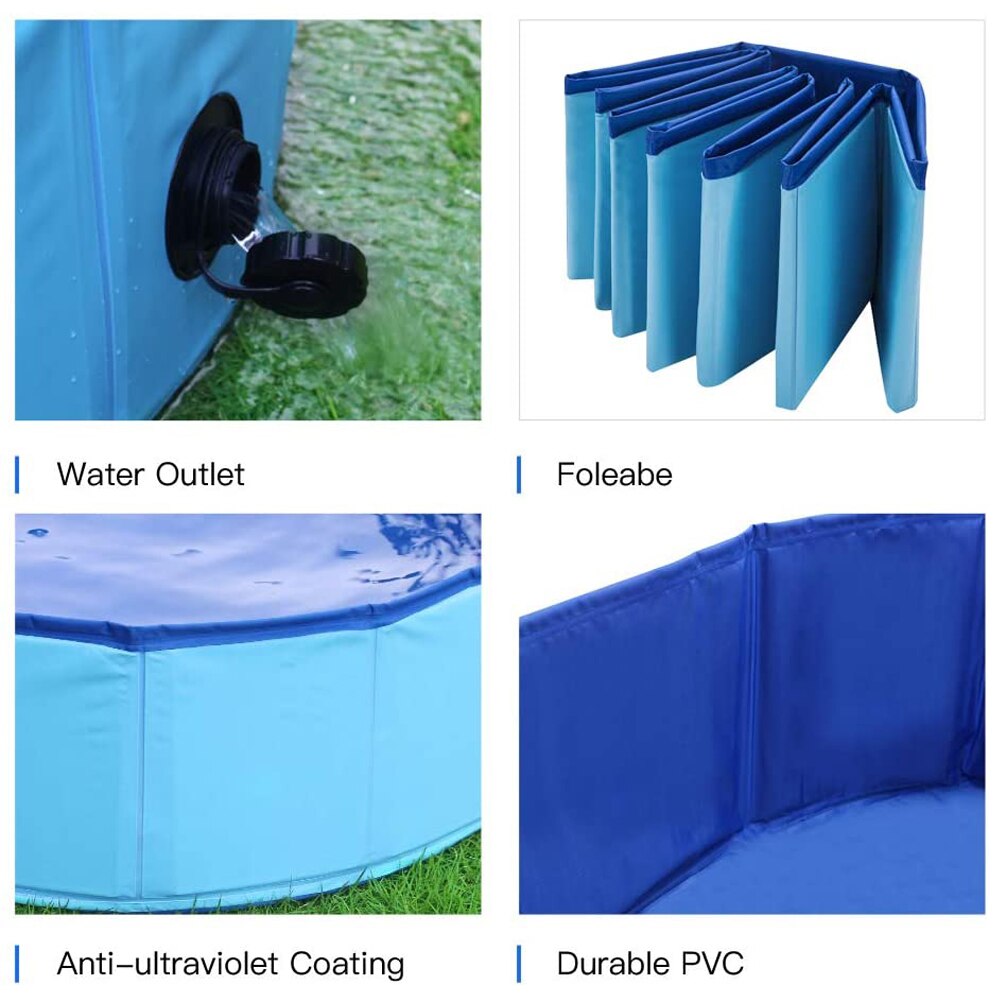 Dog Swimming Pool Foldable Pet Pool Bath Swimming Tub Bathtub Pet Collapsible Bathing Pool for Dogs Cats Kids Bath Bucket Tub