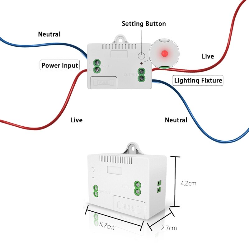 Wireless LED Light Switch Home Improvement Receiver Module No Wiring No Battery No Wifi Switch Remote Control Lighting