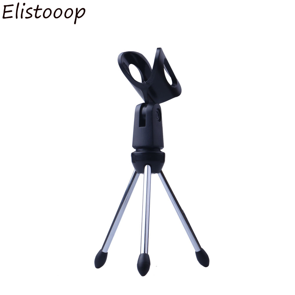Mini Microphone Tripod Zinc Alloy Mic Stand Bracket Desktop Adjustable Microphones Portable Tripods Holder Mic Stand