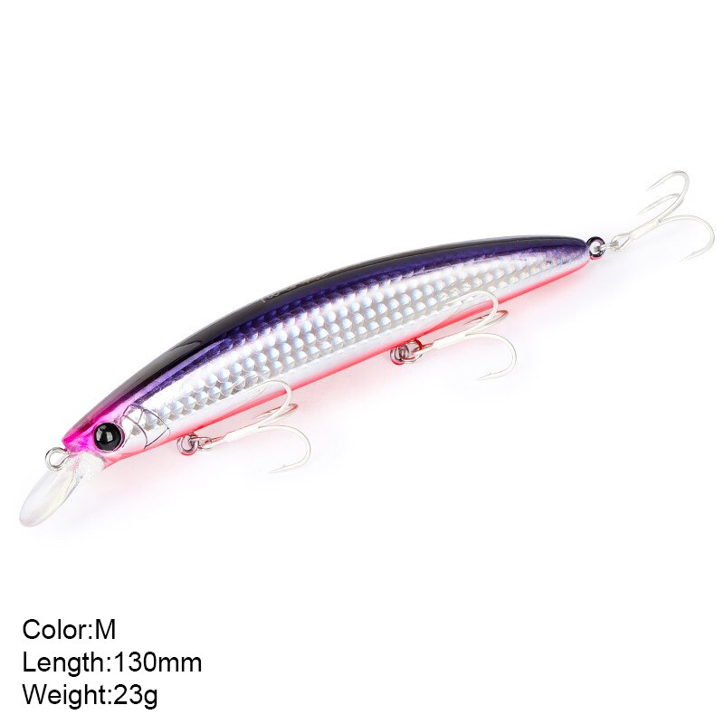 13cm 23g Fishing Lure Minnow Wobbler Lure Long Cast Deep Diving Floating Jerkbait Artificial Hard Bait Ocean Fishing Bass Bait: M
