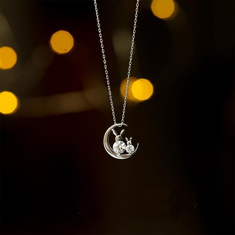 Japon petit mignon lapin mignon Zircon collier ras du cou pour les femmes couleur été pendentifs colliers bijoux