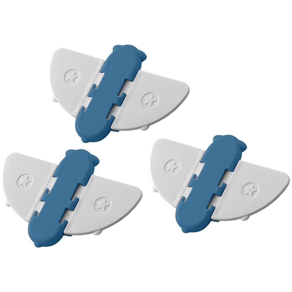 3pcs Sliding Glass Door Locks Sliding Window Safety Locks Anti-Theft Protection Buckle for Child Baby Home Window (Blue)
